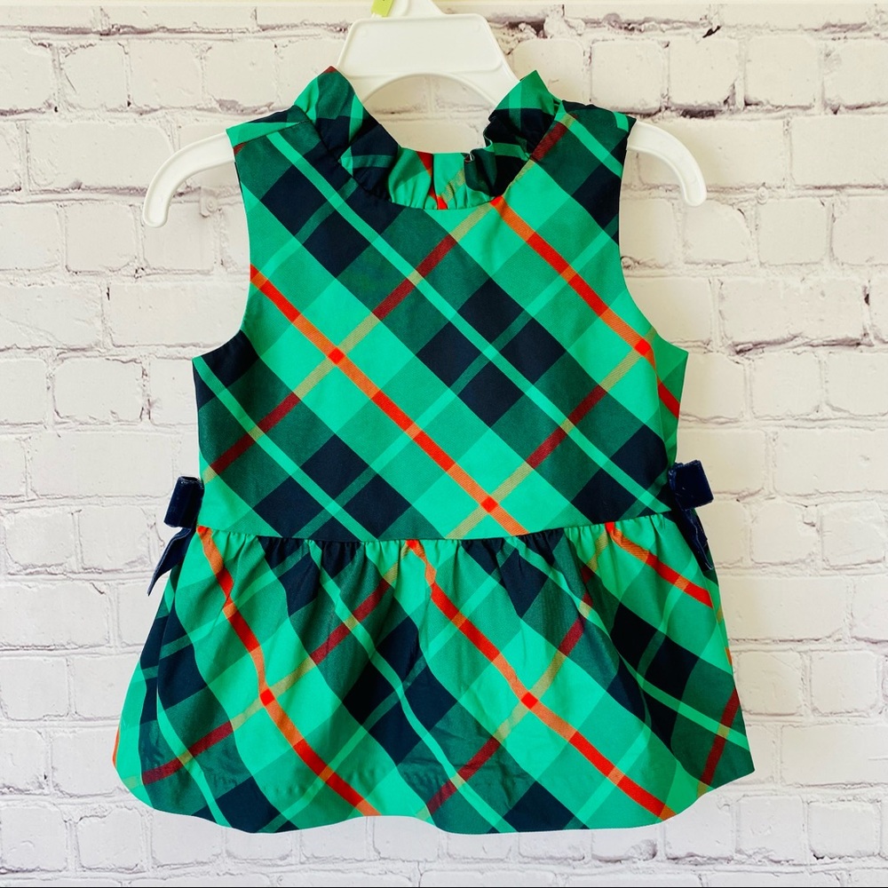 Janie and Jack Girl Holiday Green Top Blouse